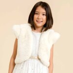 Veste bol�ro c�r�monie fausse fourrure peluche beige