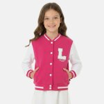 Veste boutonn�e fille fushia