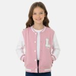 Veste boutonn�e fille rose