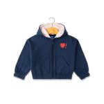 Veste � capuche fille indigo