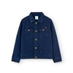 Veste avec col chemise et boutons métalliques bleu Veste avec col chemise et boutons métalliques bleu