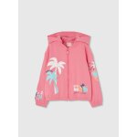 Veste coton palmiers rose