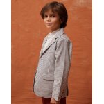 Veste en coton � rayures et poches � rabat bleu fonc�