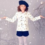 Veste crois�e coton imprim� lapins josephine beige multicolore