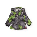 Veste pour fille matelasse avec imprim floral gris