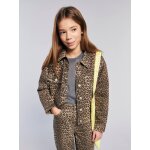 Veste fille oversize motif l�opard beige