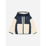 Veste gar�on � capuche beige / bleu fonc�