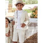 Veste gar�on c�r�monie en coton / lin beige clair