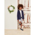 Veste garon crmonie en coton / lin marine fonc