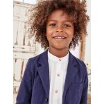 Veste gar�on c�r�monie en coton / lin marine fonc�