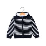 Veste gar�on fond indigo raye blanc