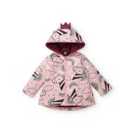 Veste impermable  capuche pour fille avec imprim licornes rose