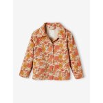 Veste imprime fleurs fille rose nude