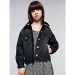 Veste en jean oversize fille denim gris