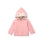 Veste matelasse pour bb fille avec capuche dcore rose