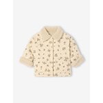 Veste matelassée bébé en velours imprimé vanille Veste matelassée bébé en velours imprimé vanille