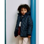 Veste matelass�e avec capuche amovible bleu fonc�
