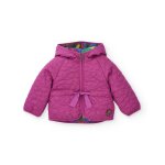 Veste matelasse pour fille avec capuche et ceinture noue rose