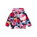 Veste matelasse pour fille avec imprim color de lettres et formes rose