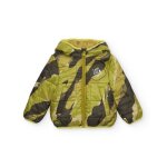 Veste matelasse pour garon avec imprim camouflage et capuche intgre vert