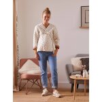 Veste matelasse gaze de coton grossesse et allaitement rose imprim