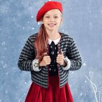 Veste matelass�e laine carreaux vichy elo�se gris anthracite gris souris