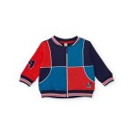 Veste en polaire pour garçon avec détails contrastants bleu Veste en polaire pour garçon avec détails contrastants bleu