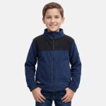 Veste polaire zipp�e col montant � empi�cements, manches longues bleu marine