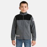 Veste polaire zipp�e col montant � empi�cements, manches longues gris anthracite