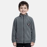 Veste polaire zipp�e col montant, manches longues gris anthracite