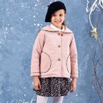 Veste r�tro velours col marin charlotte rose p�le noir