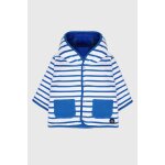 Veste r�versible molletonn�e en coton b�b� blanc / cobalto