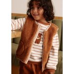 Veste sans manches enfant en sherpa moka marron