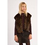 Veste sans manches en fausse fourrure chocolate