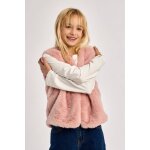 Veste sans manches en fausse fourrure rose