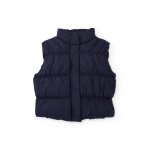 Veste sans manche gar�on matelass� avec col montant bleu