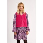 Veste sans manches, imitation mouton fuchsia