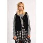Veste sans manches, imitation mouton noir