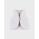 Veste sans manches en sherpa beige