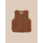 Veste sans manches en sherpa cognac