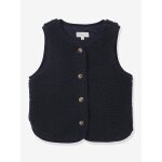 Veste sans manches en sherpa fille marine Veste sans manches en sherpa fille marine