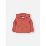 Veste en tricot avec capuche et fermeture par boutons orange Veste en tricot avec capuche et fermeture par boutons orange