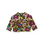 Veste en tricot pour fille avec imprimé floral multicolore vert Veste en tricot pour fille avec imprimé floral multicolore vert