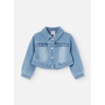 Veste avec volant et boutons pression bleu