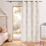 Voilage impression feuillage po�tique beige