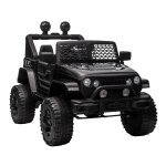 Voiture 4x4 lectrique enfant 2 moteurs 35 w 5 km / h max. tlcommande effets lumineux sonores noir