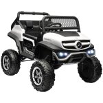 Voiture lectrique 4x4 enfant 12 v mercedes - benz unimog tlcommande effets lumineux sonores blanc