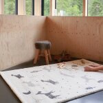 Yuhna tapis enfant aspect laine matire recycl multicolore