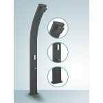 Douche solaire courbee alu black 30l