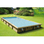 Piscine bois linea 350 x 650 x 140 liner gris